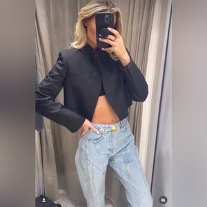 Zara fitted crop blazer